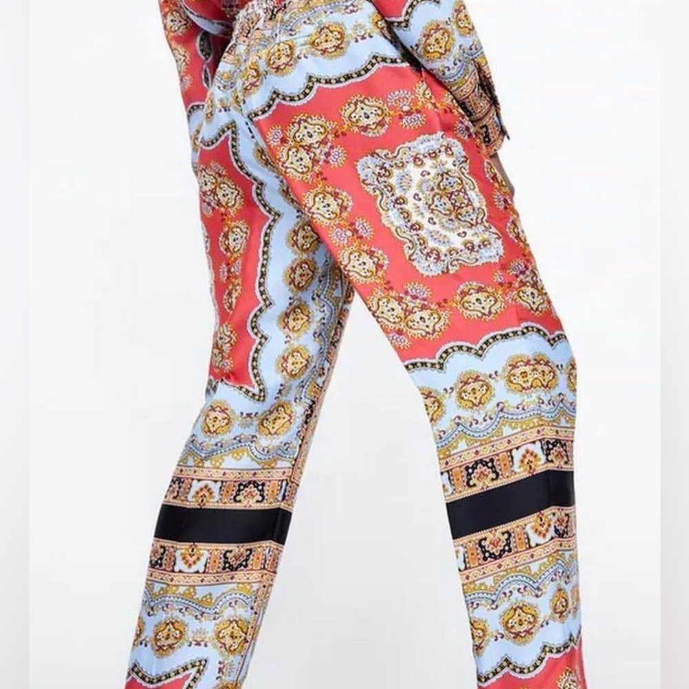 Zara silky bandana print pants